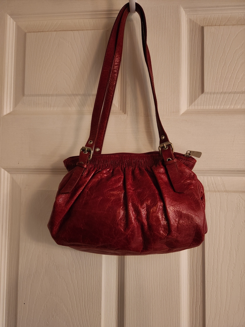 Women's Red Leather Shoulder Bag